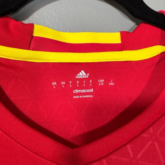 Adidas Spain 2016 National Team Red & Yellow Jersey - Size Large - Climacool - Picture 6 of 9